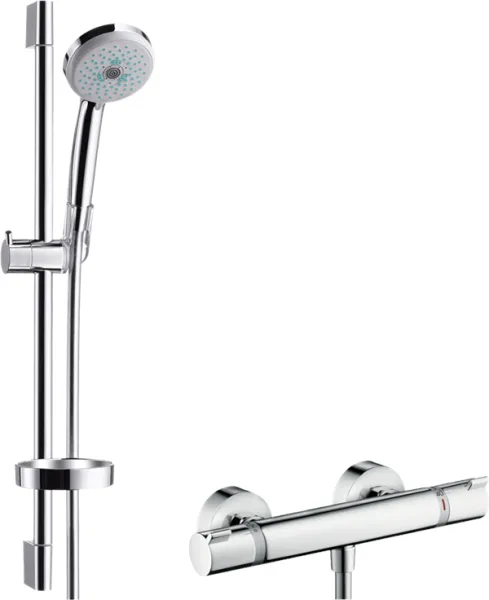 Hansgrohe Croma 100 Duschset mit Ecostat Comfort Thermostatmischer, verchromt
